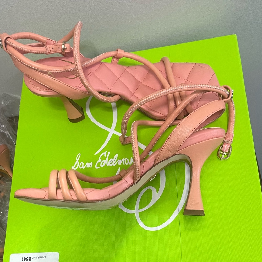 Sam Edelman Maven Leather Padded Pink Strappy Sandals NEW - Picture 6 of 9